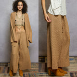 Wide Leg Braid Knit Pants