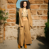 Belted Braid Knit Cardigan Sweater