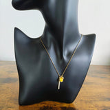 Quartz Three Charm Pendant Necklace