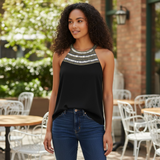 INC Embellished Halter-neck Top