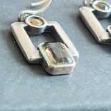 Vintage Gemstone SS Art Deco Earrings