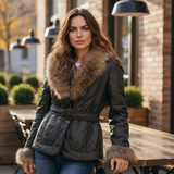 Vintage Fur Trimmed Belted Jacket