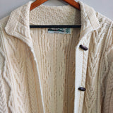Vintage Aran Cable Knit Cardigan Sweater