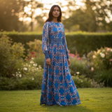 SANDRO Roberta Eyelet Lace-Inset Maxi Dress