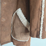 Vintage Suede Shearling Coat