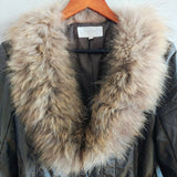 Vintage Fur Trimmed Belted Jacket