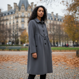 BURBERRY Wool Ruffle Placket Coat