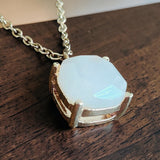 Quartz Cushion-Cut Pendant Necklace