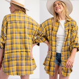 Oversized Plaid Flannel Shirt