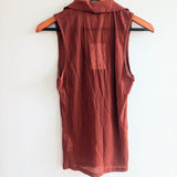 FRAME Mesh Lace Sleeveless Polo
