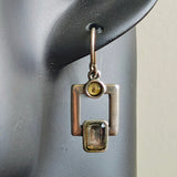 Vintage Gemstone SS Art Deco Earrings