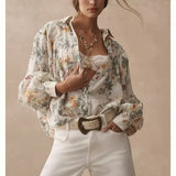 PILCRO BY ANTHROPOLOGIE Floral Batwing Blouse