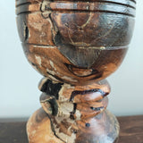 Vintage Turned Wood Mortar and Pestle Set