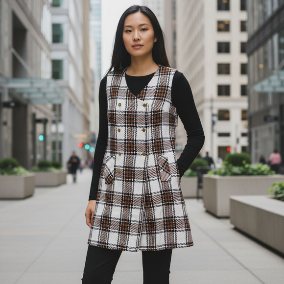 Vintage Plaid Jumper Dress