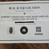 BURBERRY Wool Ruffle Placket Coat