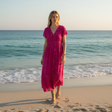 JOHNNY WAS Eyelet Kimono Dress