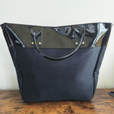 VERSACE Patent Leather and Mesh Tote Bag