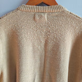 Vintage Open Knit Belted Cardigan Sweater