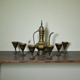 Vintage Etched Brass Coffee Set