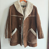 Vintage Suede Shearling Coat