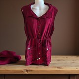 Vintage Crochet Back Utility Vest