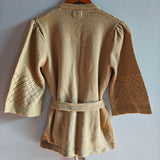 Vintage Open Knit Belted Cardigan Sweater