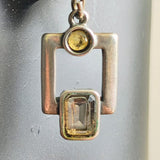 Vintage Gemstone SS Art Deco Earrings