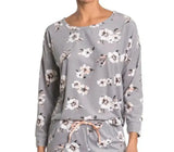 TAHARI Floral Velour Lounge Top