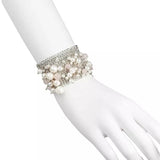 CAROLEE Athena Pearl & Rose Quartz Mesh Bracelet