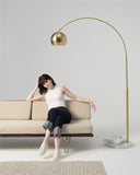 Olivia Arching Brass Floor Lamp
