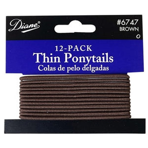 Thin Elastic Hair Ties, 12 Pk