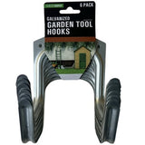 6 Pk, Galvanized Garage & Garden Hooks