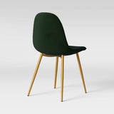 2 Pk, Copley Velvet Dining Chairs w/Brass Legs