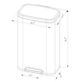 45L Stainless Steel Step Trashcan
