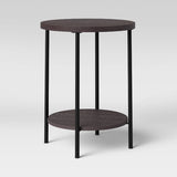 Wood & Metal Round Accent Table