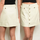 Button Front Mini Skirt