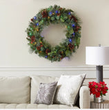 32" Pinecone LED Wreath
