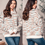 Fuzzy Multi-Knit Sweater