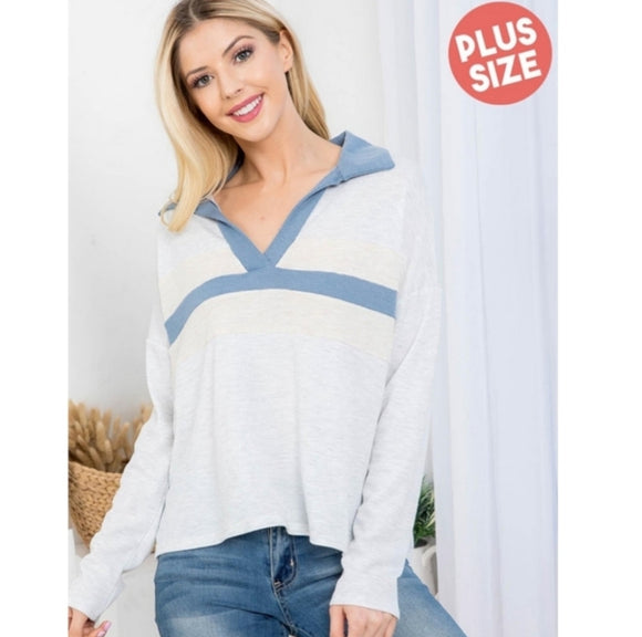 Plus Waffle Knit Top