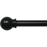 Black Ball Single Telescoping Curtain Rod