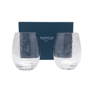 Mariposa Bellini Stemless Wine Glass Gift Set, 2-Pcs