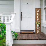 Wooden Welcome Sign w/Planter