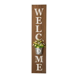 Wooden Welcome Sign w/Planter