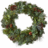 24" Pinecone LED Wreath