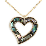 Abalone Open Heart Necklace