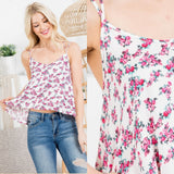 Strappy Floral Tank Top