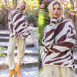 Zebra Turtleneck Sweater