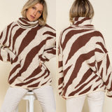 Zebra Turtleneck Sweater
