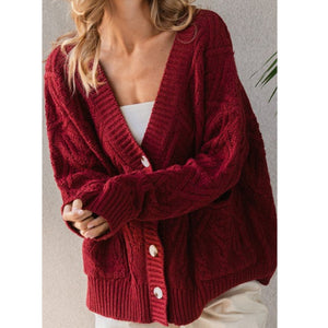 Twist Knit Cardigan Sweater