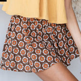 Flared Floral Shorts